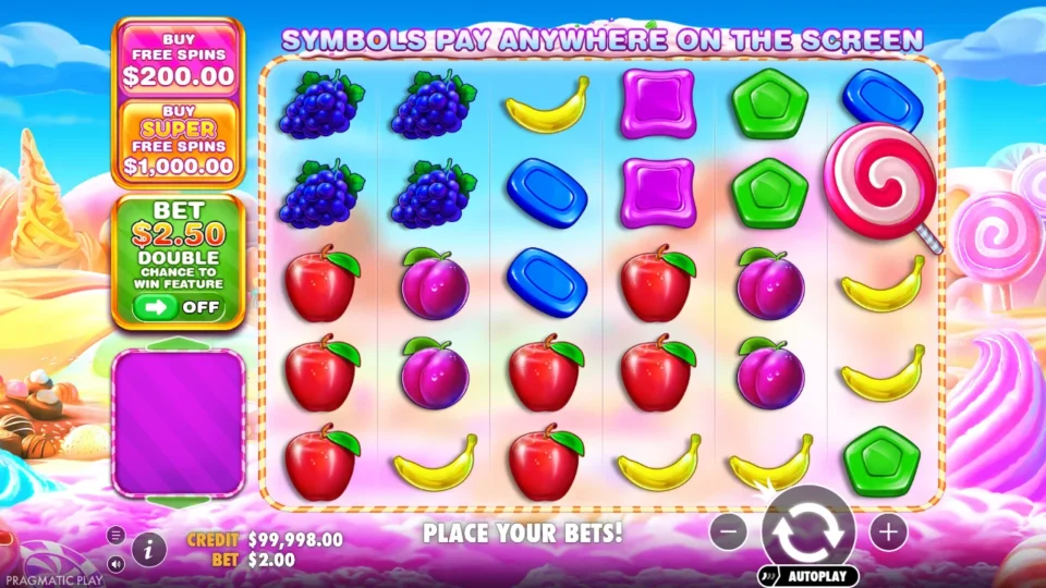 Sweet Bonanza 1000: base game, start screen