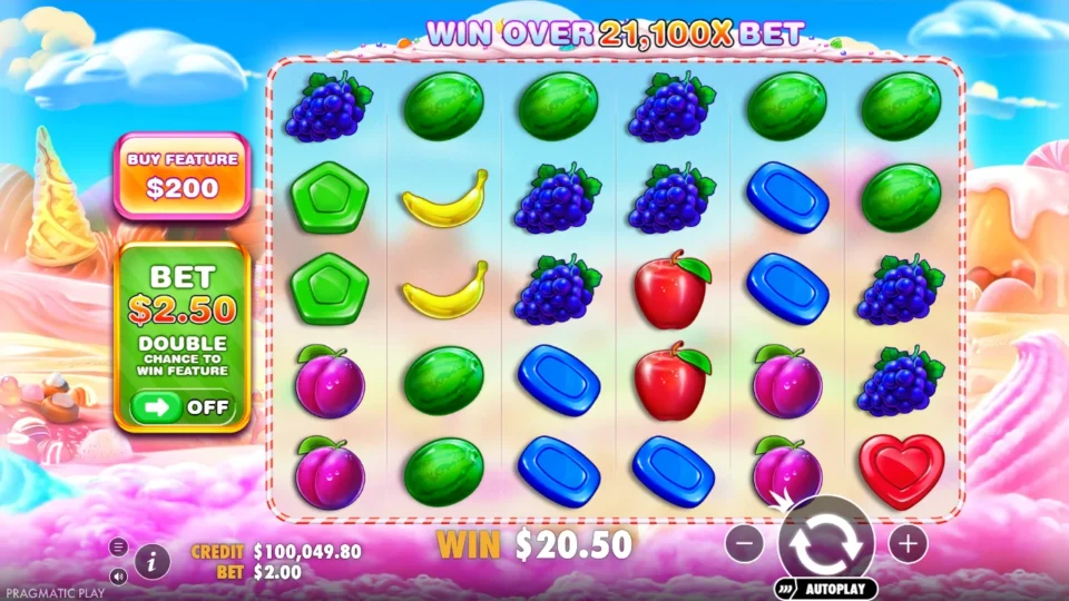 Sweet Bonanza: big win 10.2x (20.5) on media spin 86