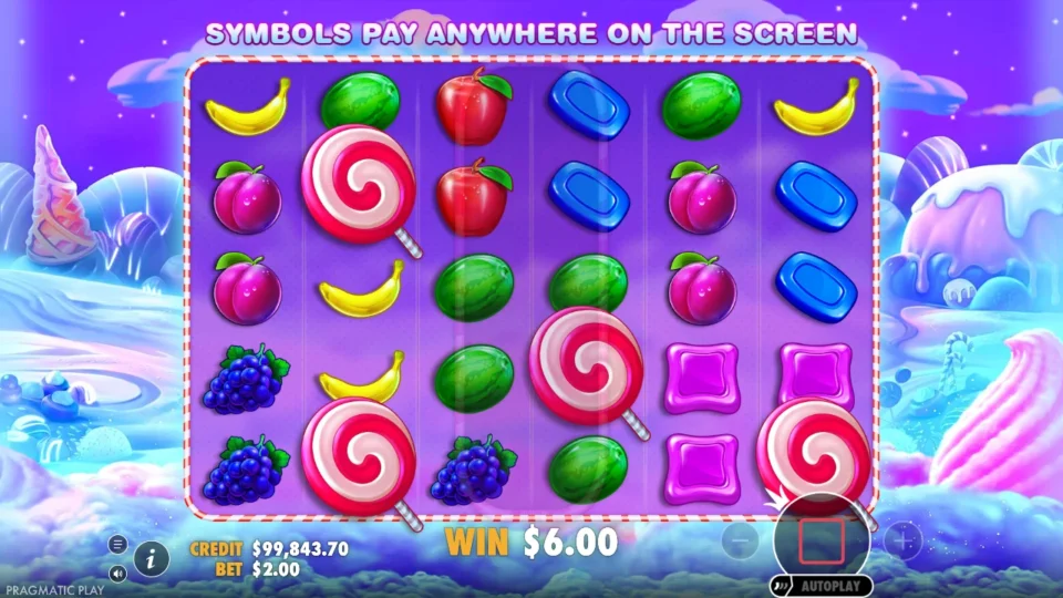 Sweet Bonanza: free spins triggered (bonus buy) on round 1001