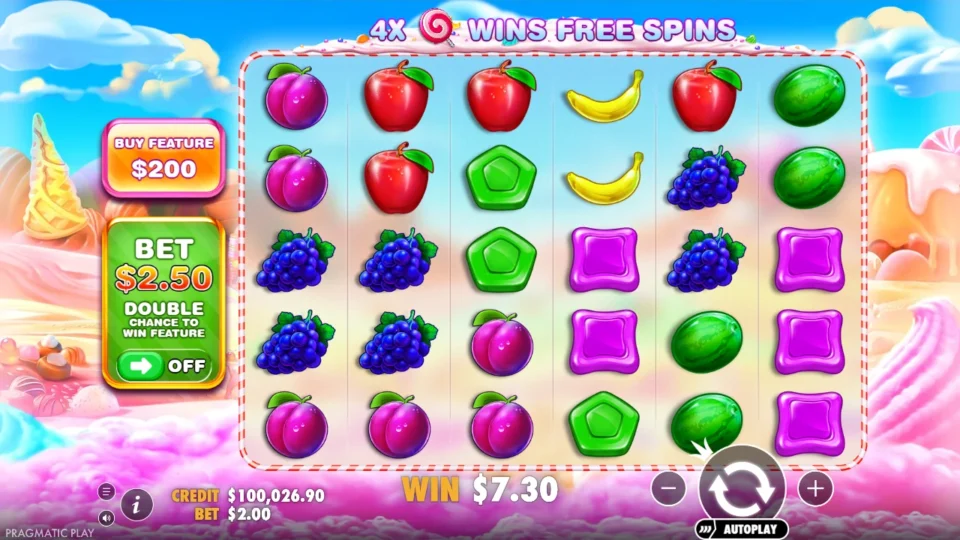 Sweet Bonanza: win 3.6x (7.3) on media spin 16
