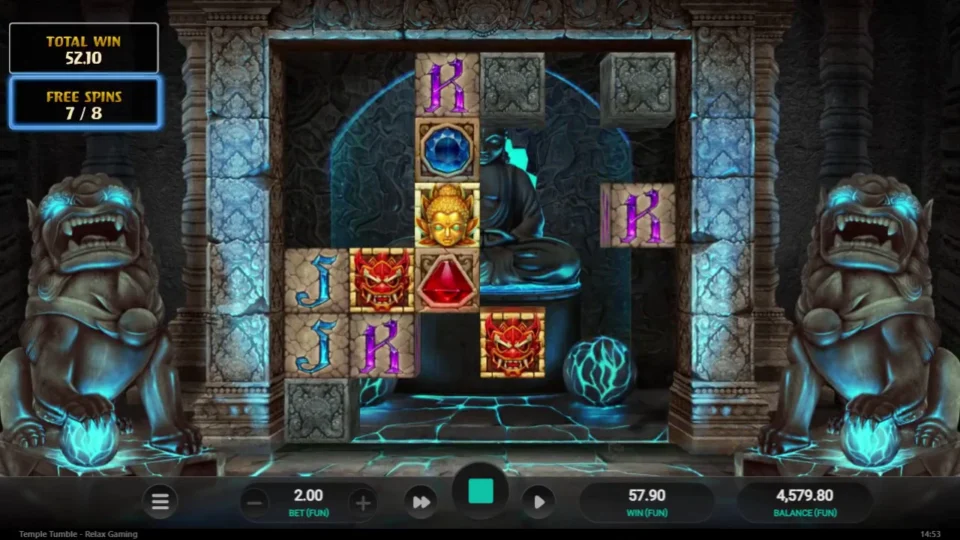 Temple Tumble: Extra Spins in progress in the separate FUN 2 recording session