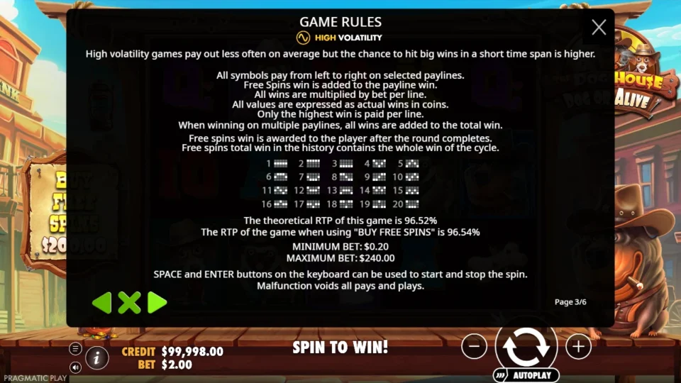 The Dog House Dog Or Alive rules, page 3