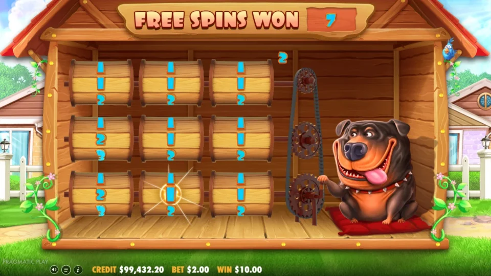 The Dog House: free spins triggered (natural trigger) on round 462