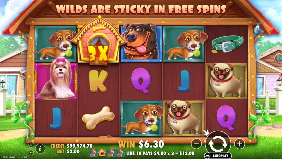 The Dog House: win 6.0x (12.0) on media spin 26