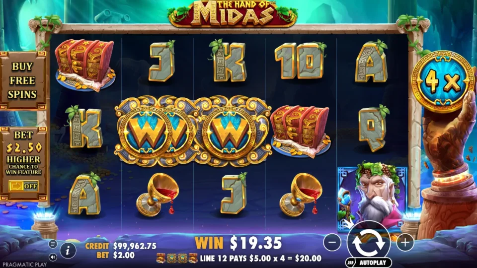 The Hand of Midas: big win 13.0x (26.0) on media spin 40