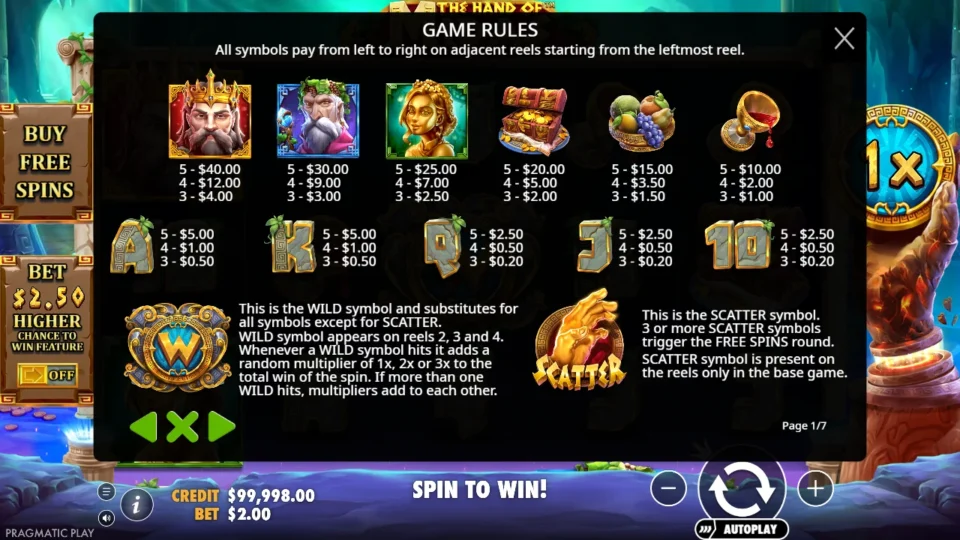 The Hand of Midas rules, page 1