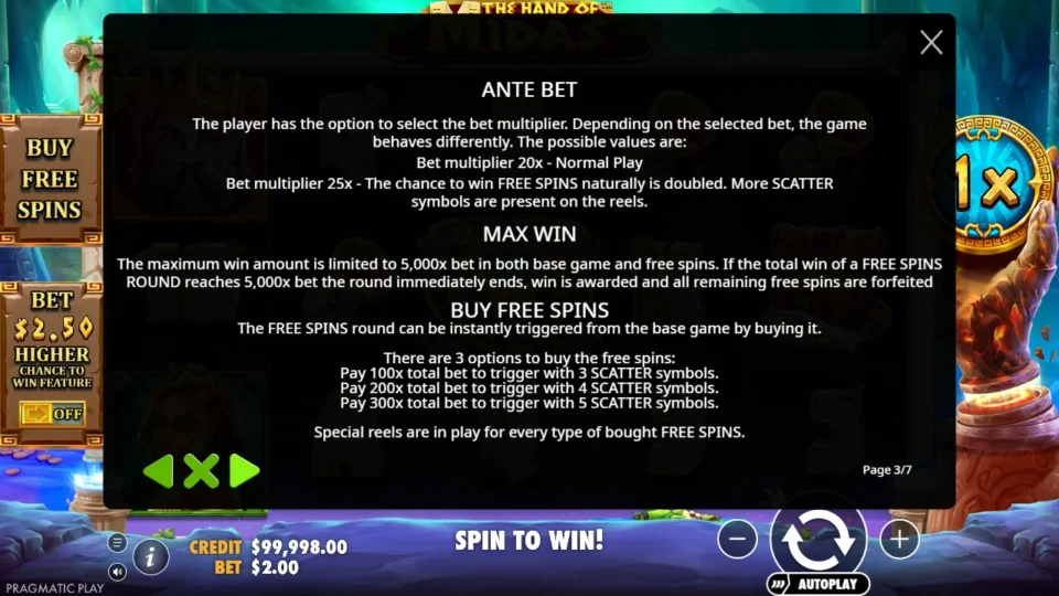 The Hand of Midas rules, page 3