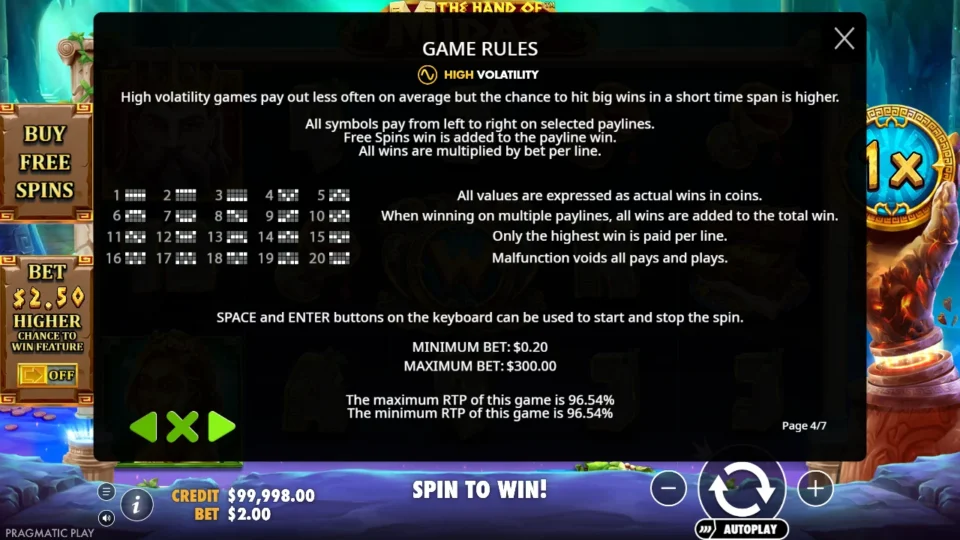 The Hand of Midas rules, page 4