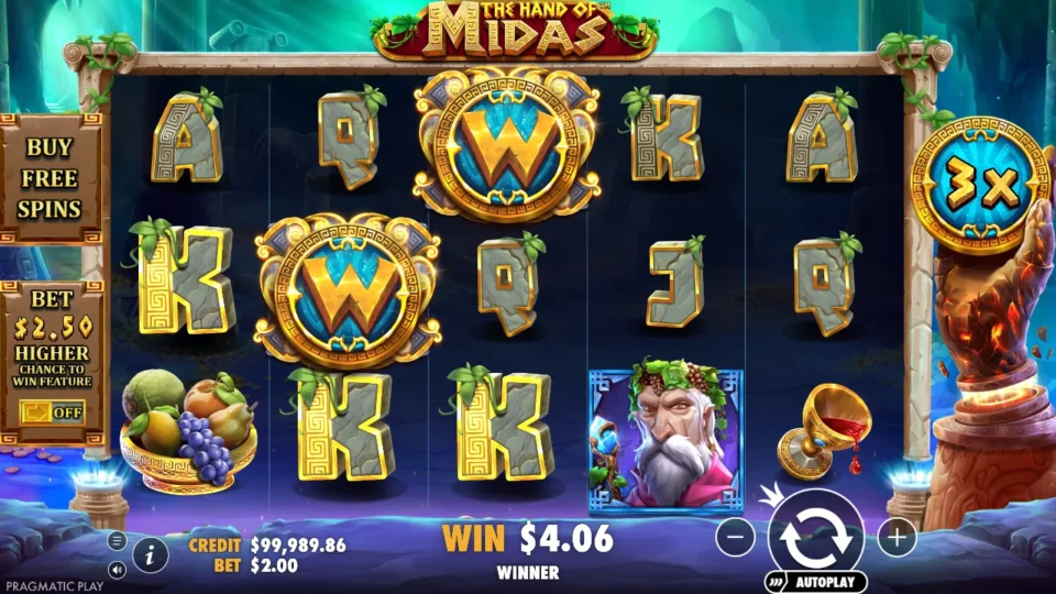 The Hand of Midas: win 4.5x (9.0) on media spin 11