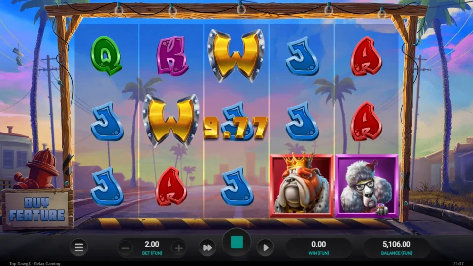 Top Dawg$: Two Wilds beside a Jack and a 9.77 tally, a Bulldog and a Poodle in the bottom row