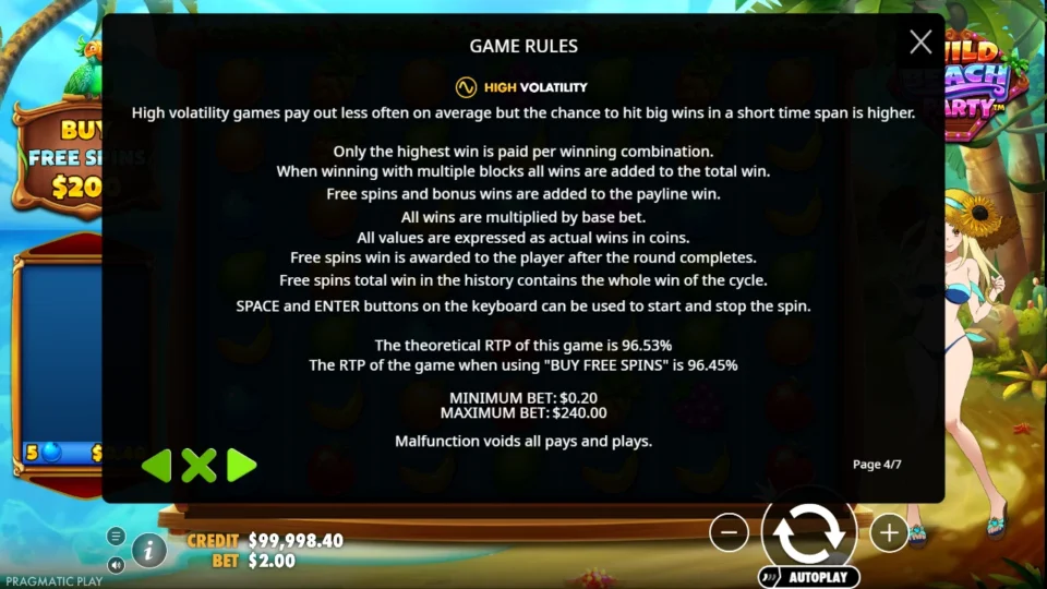 Wild Beach Party rules, page 4
