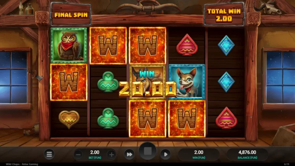 Wild Chapo: Seven Wilds on the final board and a FUN 20 line through the donkey