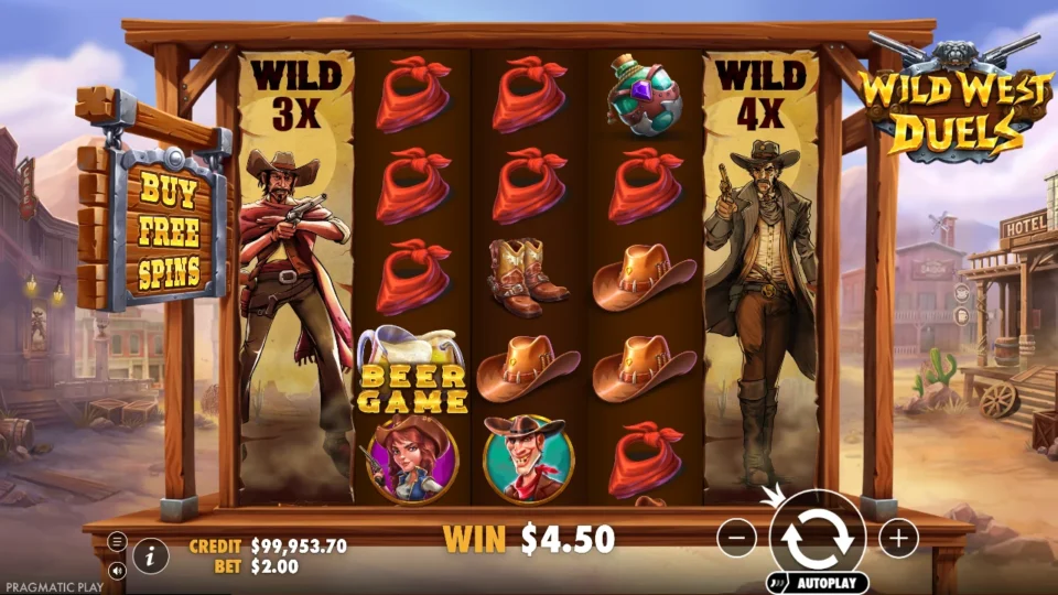 Expanded wild reels show 3x and 4x during an ordinary round