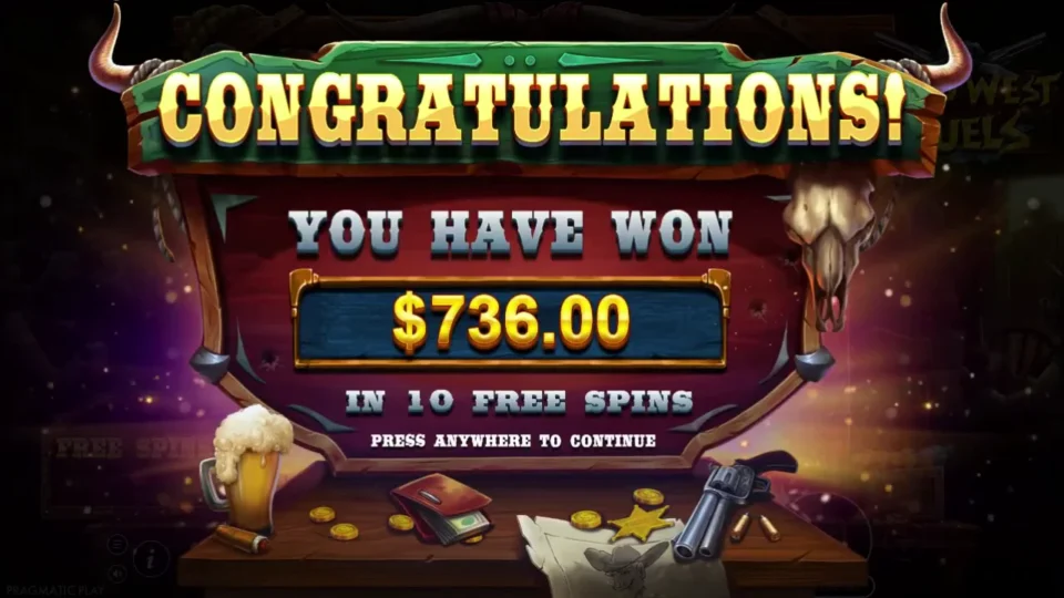 Result: USD 736 from ten Beer Game free spins