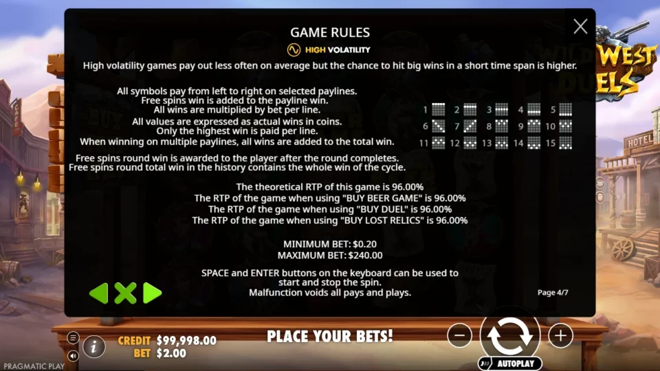 Wild West Duels rules, page 4