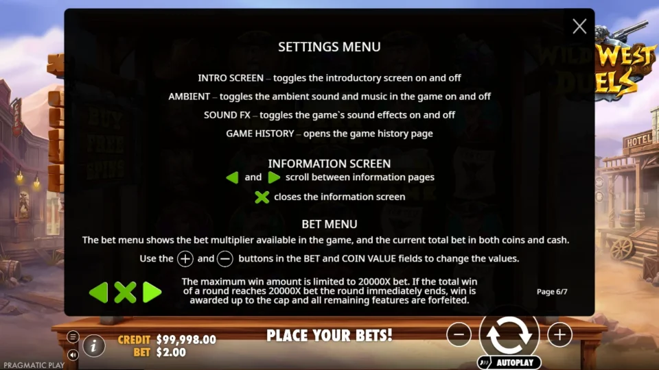 Wild West Duels rules, page 6