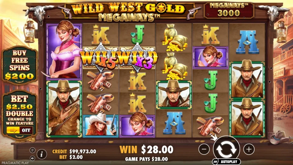 Wild West Gold Megaways: big win 14.0x (28.0) on media spin 60