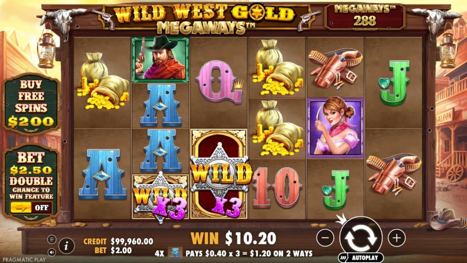 Wild West Gold Megaways: win 5.1x (10.2) on media spin 83