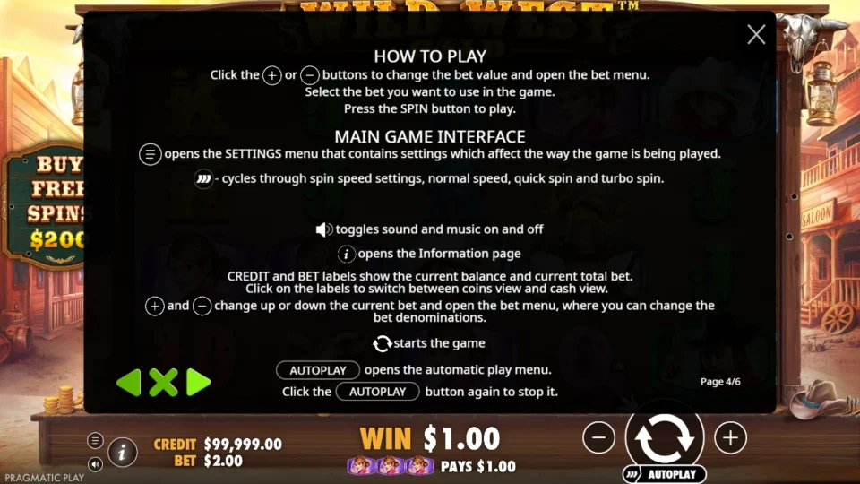 Wild West Gold rules, page 4