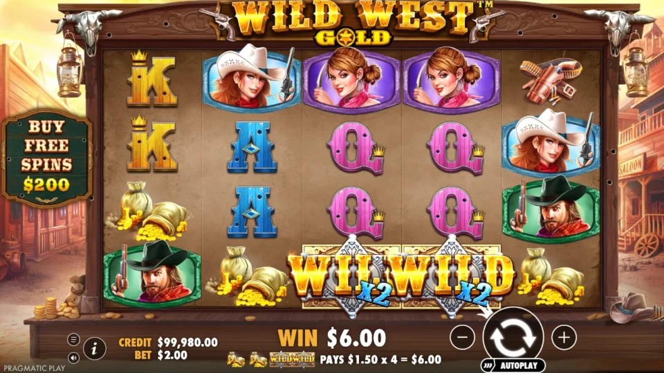 Wild West Gold: Media spin 24: USD 6.00 paid at the USD 2 stake.