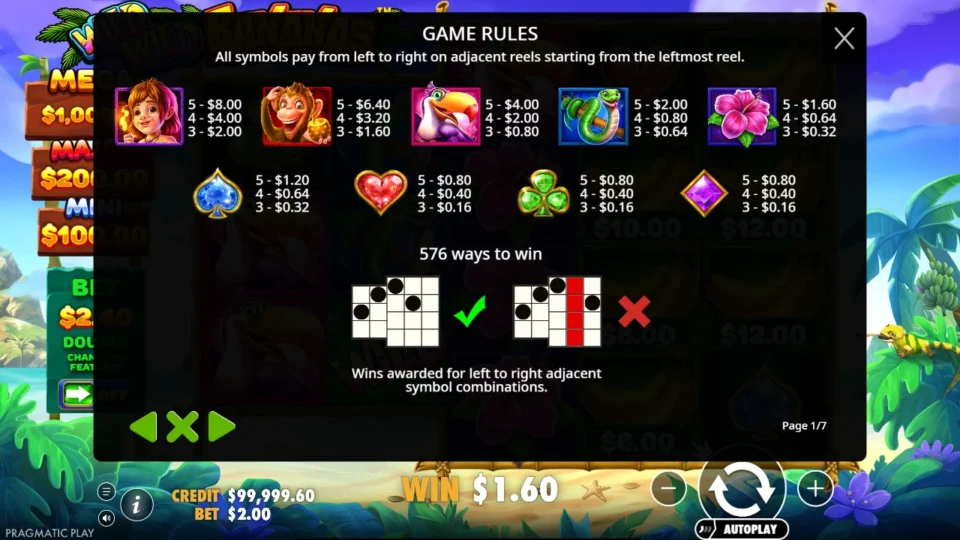 Wild Wild Bananas rules, page 1