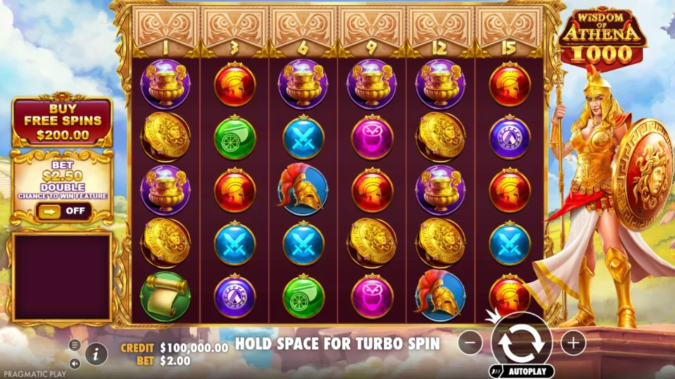 Wisdom of Athena 1000: The demo board begins with every upper position locked