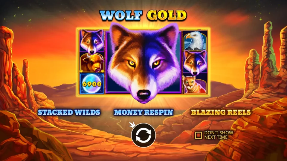 Wolf Gold: intro screen, slide 1