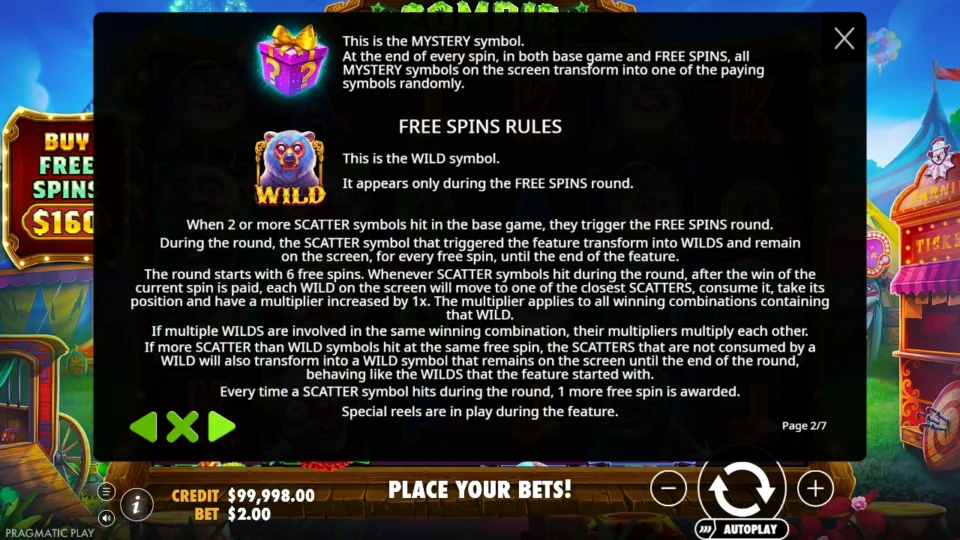 Zombie Carnival rules, page 2