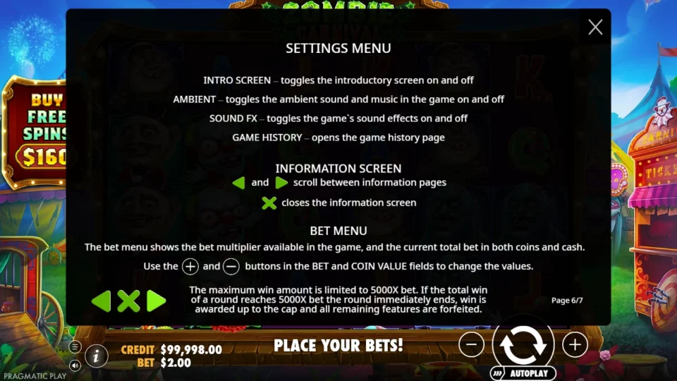 Zombie Carnival rules, page 6