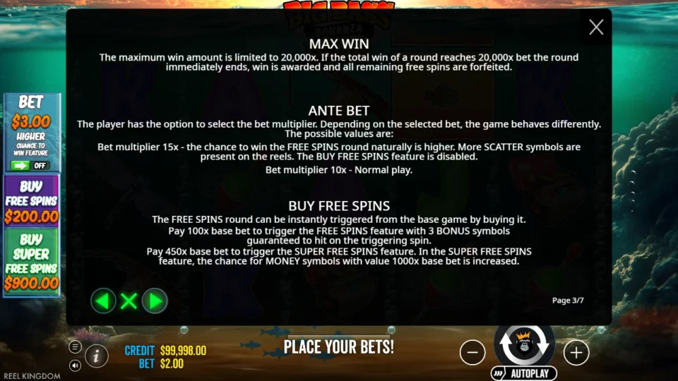 Big Bass Bonanza 1000 rules, page 3