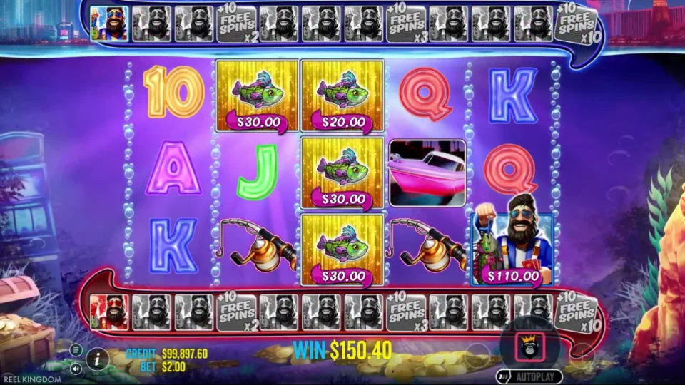Big Bass Vegas Double Down Deluxe: The first blue Fisherman gathers USD 110 while each colour has one portrait filled