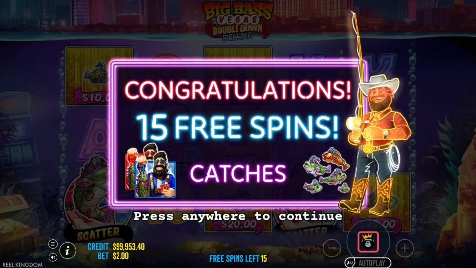 Big Bass Vegas Double Down Deluxe: A natural Scatter entry awards fifteen free spins