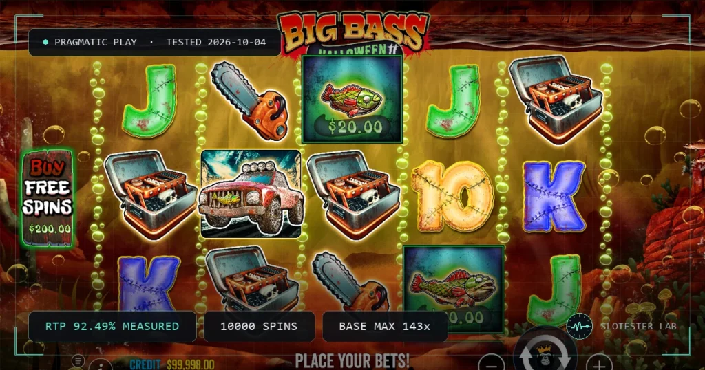 Big Bass Halloween 2 — Slotester Lab test cover