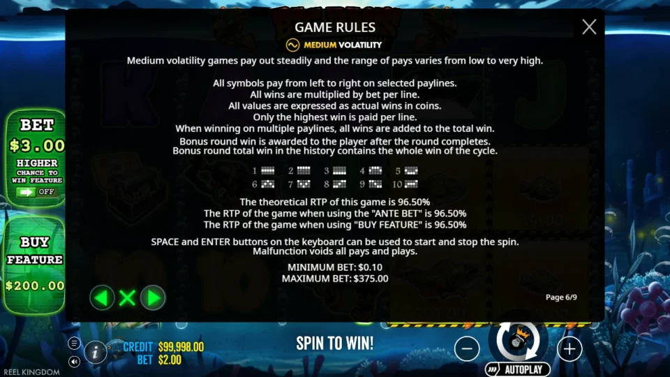 Big Bass Mission Fishin rules, page 6
