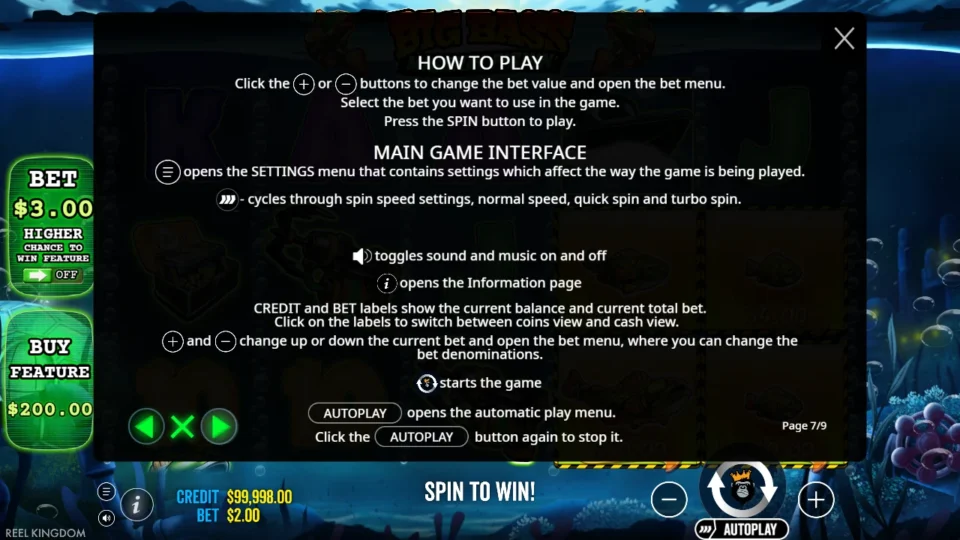 Big Bass Mission Fishin rules, page 7