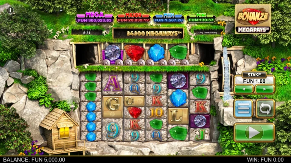 Bonanza Megapays demo game field