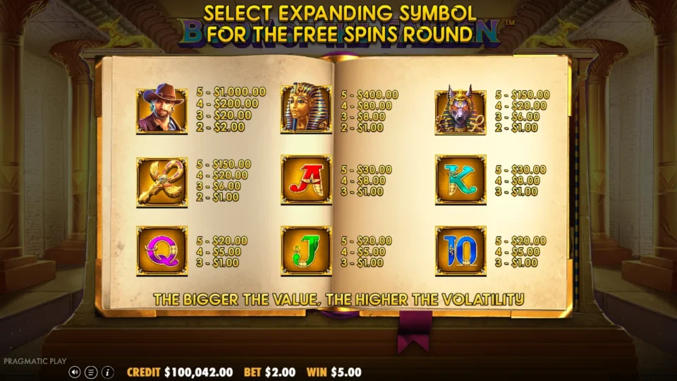 Book of the Fallen: The open book offers nine expanding symbols before the free spins begin