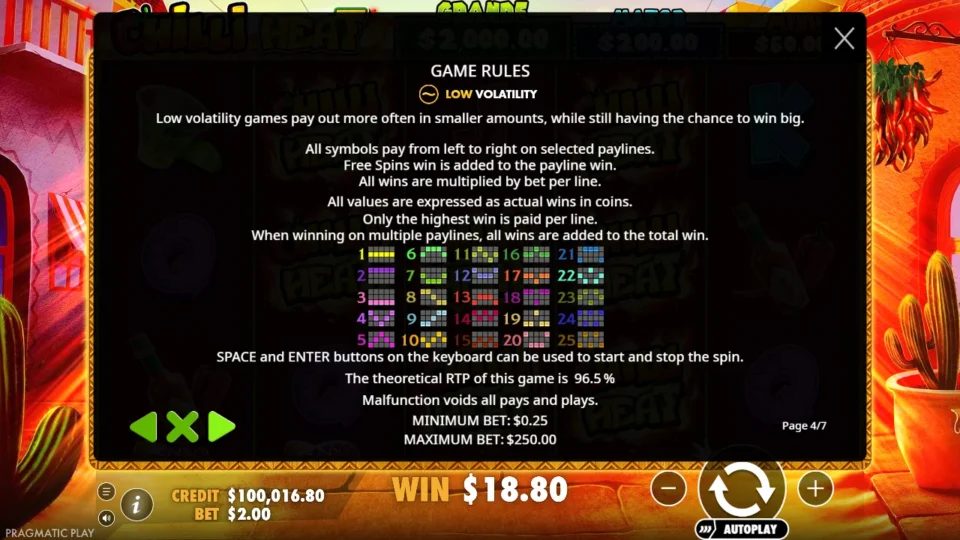 Chilli Heat rules, page 4