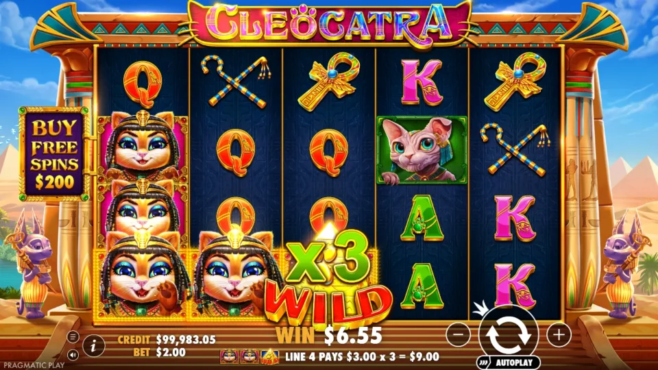 Cleocatra: A 3x Wild completes the highlighted Cleopatra line worth USD 9