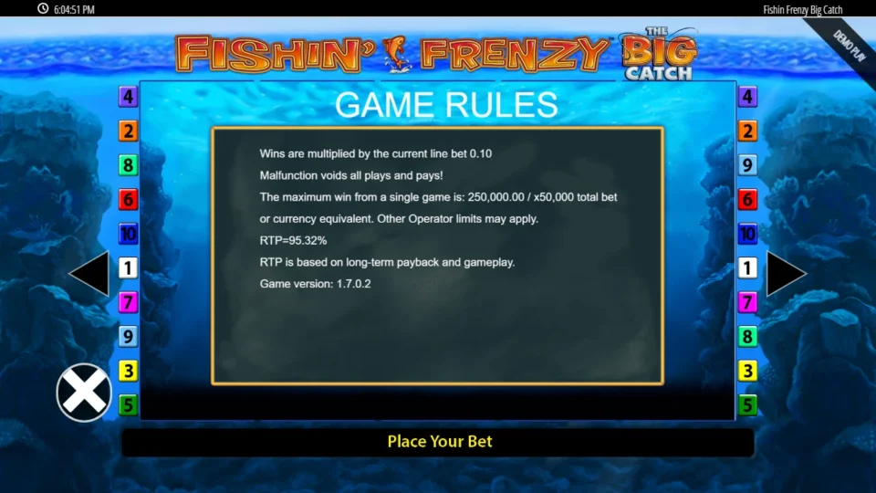 Fishin' Frenzy The Big Catch rules, page 4