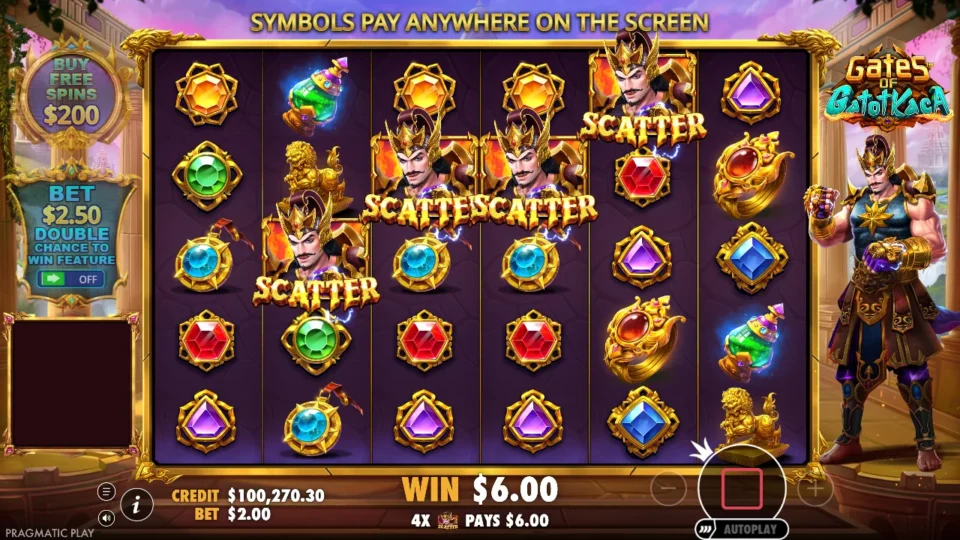 Gates of Gatot Kaca: The purchased entry places four Scatters across the reels