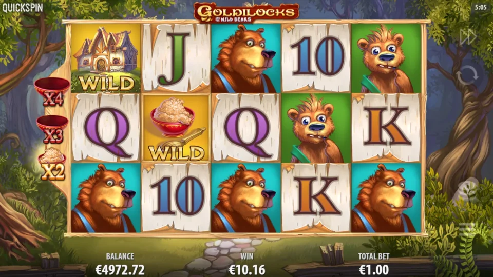 Goldilocks and the Wild Bears: A porridge-bowl Wild lights the x2 bowl and doubles a base win to 10.16