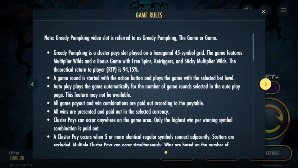 Greedy Pumpking rules, page 8