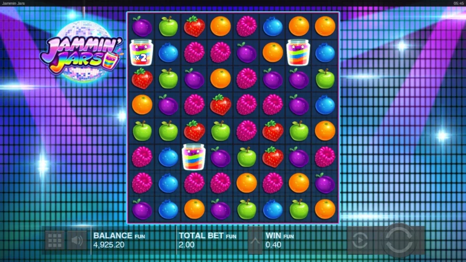 Jammin' Jars: Three Jam Jars on the grid start the free spins, one of them at x2