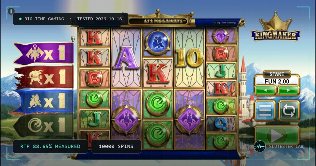 Kingmaker — Slotester Lab test cover