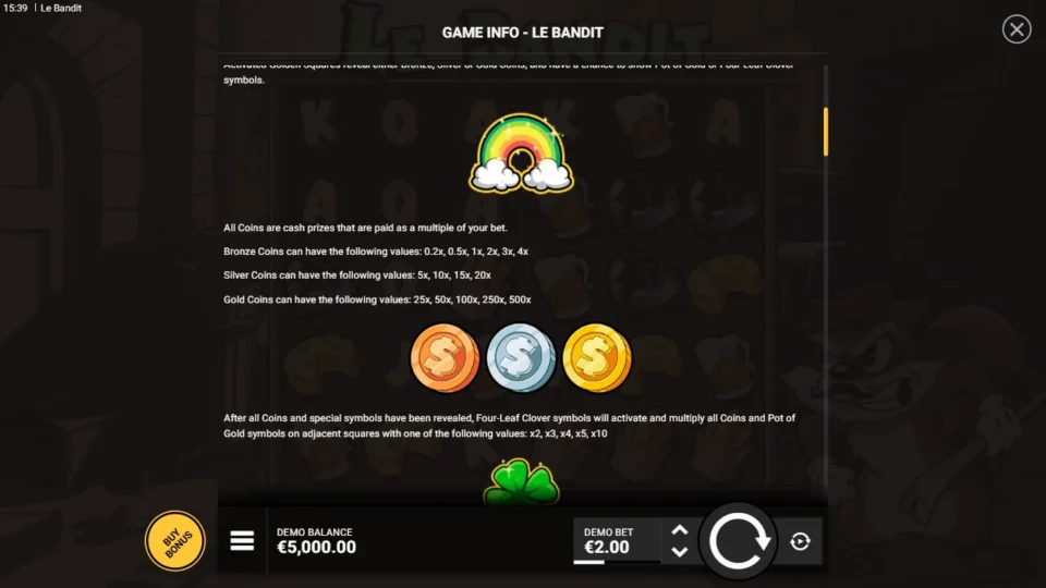 Le Bandit rules, page 2