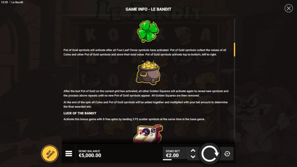 Le Bandit rules, page 3