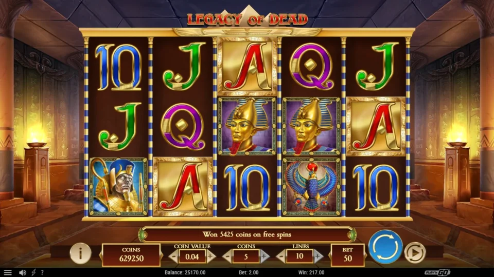 Legacy of Dead: Eight free spins with the Ace expanding end on 5,425 coins, DEMO 217.00 at a DEMO 2.00 bet