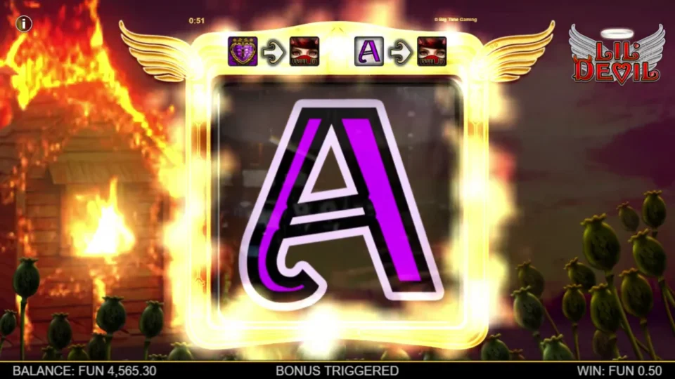 Lil' Devil: Aces join Purple Hearts as the two sticky symbols for the seven-spin Heartstopper feature.