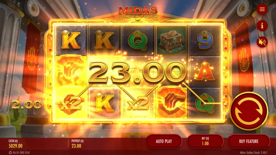 Midas Golden Touch – Reborn: EUR 23.00 flashes over a field holding three Golden Hands, two of them doubling the bottom row